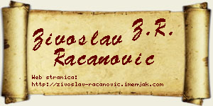 Živoslav Račanović vizit kartica